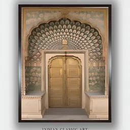INDIAN CLASSIC ART Peach & Brown Canvas Abstract Wall Art-picture-24