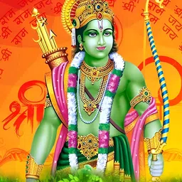 British Terminal Orange & Green Lord Ram Religious Wall Painting-picture-35