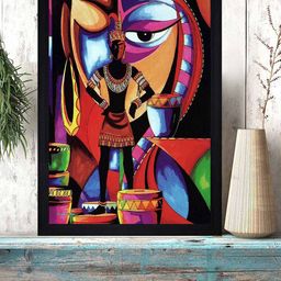 Gallery99 Black & Red Abstract Tribal Art Textured Framed Wall Art-picture-13