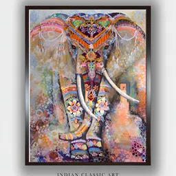 INDIAN CLASSIC ART Red & Blue Birds and Animals Wooden Painting Wall Art-picture-20