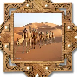 PnF Beige & White Printed Wooden  Other Wall Painting-image-65