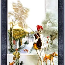 PnF Black & Cream Printed Wooden Painting Wall Art-image-90