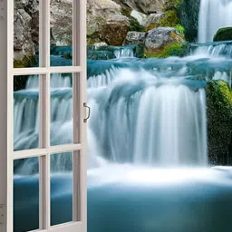 Wallpics Blue & White Printed High Quality Fully Waterproof Wall Sticker Poster-picture-40