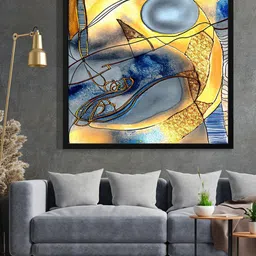 999Store Yellow & Blue Abstract Painting Wall Art-picture-40