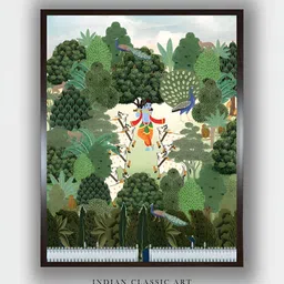INDIAN CLASSIC ART Green & White Abstract Wooden Wall Art-picture-38
