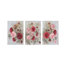 999Store White & Red 3 Pieces Floral Canvas Paintings Wall Art-picture-26