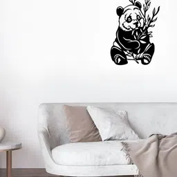ARTROOMS Black Panda Metal Wall Decor-image-1