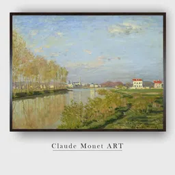 The Art House Green & Black The Seine at Argenteuil Canvas Painting Framed Wall Art-image-83