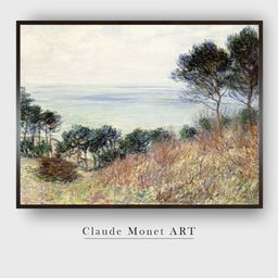 The Art House Beige & Green The Coast Of Varengeville Painting Framed Wall Art-picture-20