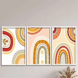 SAF Beige & Green 3 Pieces Modern Boho Printed Wall Art-picture-21