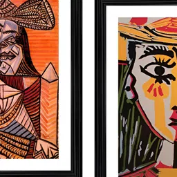 Adventures India Orange & Black 2 Pieces Wooden Paintings Wall Art-picture-21