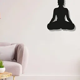 ARTROOMS Black Buddha Metal Wall Hanging-picture-21