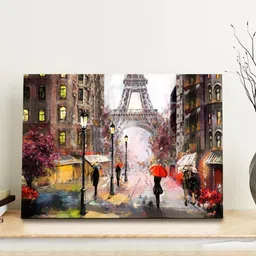 SPACE OF JOY Grey & Red An Evening In Paris Canvas Painting Wall Art-picture-30