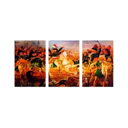 999Store Brown & Yellow 3 Pieces Canvas Wall Paintings-picture-28