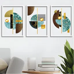 Aura White & Blue 3 Pieces Wooden Abstract Wall Art-picture-39