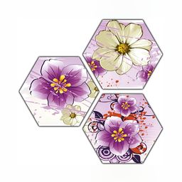 PnF Purple & Green 3 Pieces Floral And Botanical Wooden Painting Wall Art-picture-6