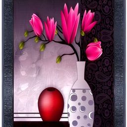 PnF Black & Pink Wooden Floral and Botanical Wall Painting-picture-10
