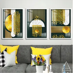 Aura Gold-Toned & Black 3 Pieces Wooden Abstract Wall Art-picture-35