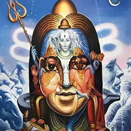 Wallpics Blue & Red Religious Paper Paintings Wall Art-picture-27
