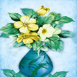 PnF Black & Blue Floral Wooden Painting Wall Art-image-48