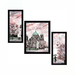 PnF Charcoal & Pink 3 Pieces Wooden Wall Art-picture-36