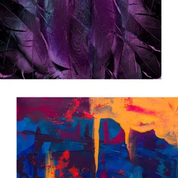 Adventures India Purple & Blue 2 Pieces Wooden Painting Wall Arts-image-27
