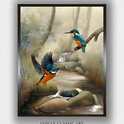 INDIAN CLASSIC ART Brown & Blue Wooden Birds and Animals Wall Art-picture-18