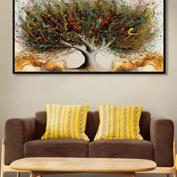 999Store Brown & Green Abstract Painting Wall Art-picture-32