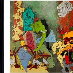 Adventures India Green & Yellow Wooden Painting Wall Art-picture-14