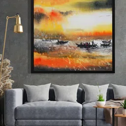 999Store Yellow Walking A Boat Painting Wall Art-picture-31