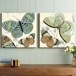 Art Street 2 Pcs Beige & Green Luxury Stretched Canvas Painting Wall Art-image-83