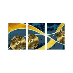 999Store Blue & Yellow 3 Pieces Canvas Abstract Wall Paintings-picture-33