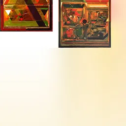 Adventures India Green & Red 2 Pieces Wooden Painting Wall Art-picture-16