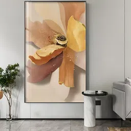 THE HANDMADE FLAIR Yellow & Brown Floral Printed Framed Wall Art-picture-16