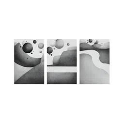 999Store Grey & White 3 Pieces Canvas Paintings Wall Art-picture-34