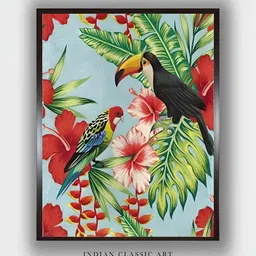 INDIAN CLASSIC ART Green & Red Wooden Floral and Botanical Wall Art-picture-28