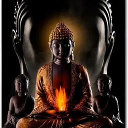 Wallpics Black & Mustard Religious Paper Painting Wall Sticker-picture-27