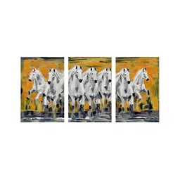 999Store Yellow & White 3 Pieces Birds & Animals Canvas Wall Arts-picture-19