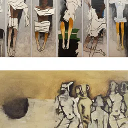 Adventures India Grey & White 2 Pieces Wooden Painting Wall Arts-image-8