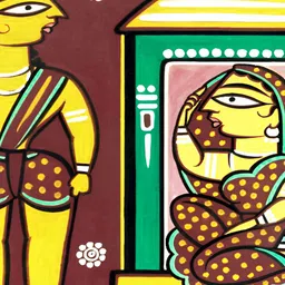Adventures India Brown & Yellow Wooden Religious Wall Paintings-image-45