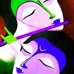 Wallpics Green & Purple Paper Painting Wall Sticker-image-80