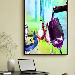 999Store Green & Violet Framed Painting Wall Art-picture-34