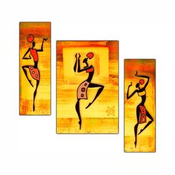 PnF Yellow & Black 3 Pieces Abstract Wall Arts-picture-20