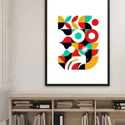SPACE OF JOY White & Red Abstract Canvas Painting Wall Art-image-68