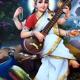 British Terminal Ma Saraswati Wall Painting Sticker-picture-20