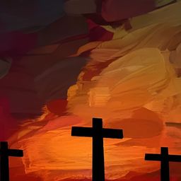 British Terminal Maroon & Blue Paper Religious Wall Poster-picture-25