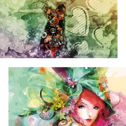 Adventures India Green & Pink 2 Pieces Wooden Paintings Wall Art-picture-27