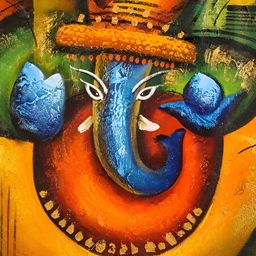 British Terminal Orange & Blue Lord Ganesha Religious Wall Poster-picture-40