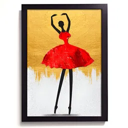 RANDOM Yellow & Red Abstract Painting Wall Art-image-51