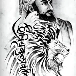 British Terminal Black & White Chhatrapati Shivaji Maharaj Printed Waterproof Poster-picture-28